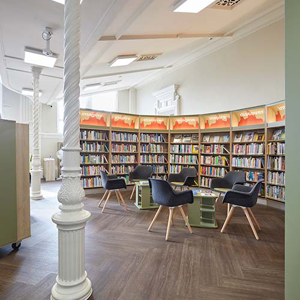 View to non-fiction and seating