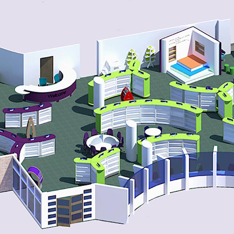 Customer flow through the library