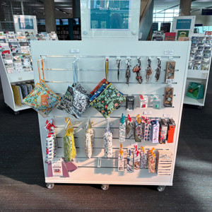 Open display of bags and brollies