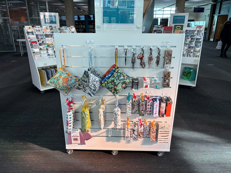Open display of bags and brollies