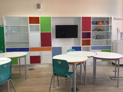 Oldham ideas space Lego wall to left