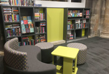 Teen library zone design — young people's library space with defined seating area