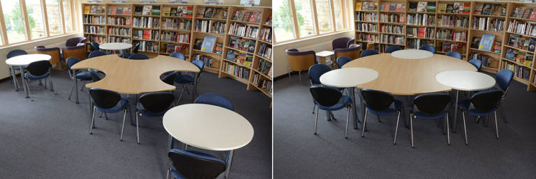 Our unique Byte and Orbit tables combine to provide ideal group study space. 