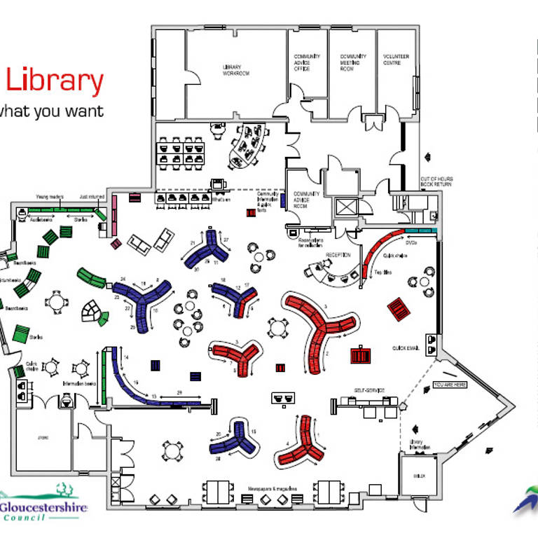 We work with staff to design a detailed  library layout