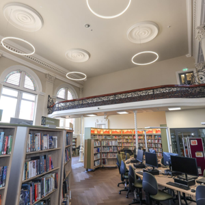View from library entrance