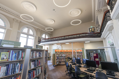 View from library entrance