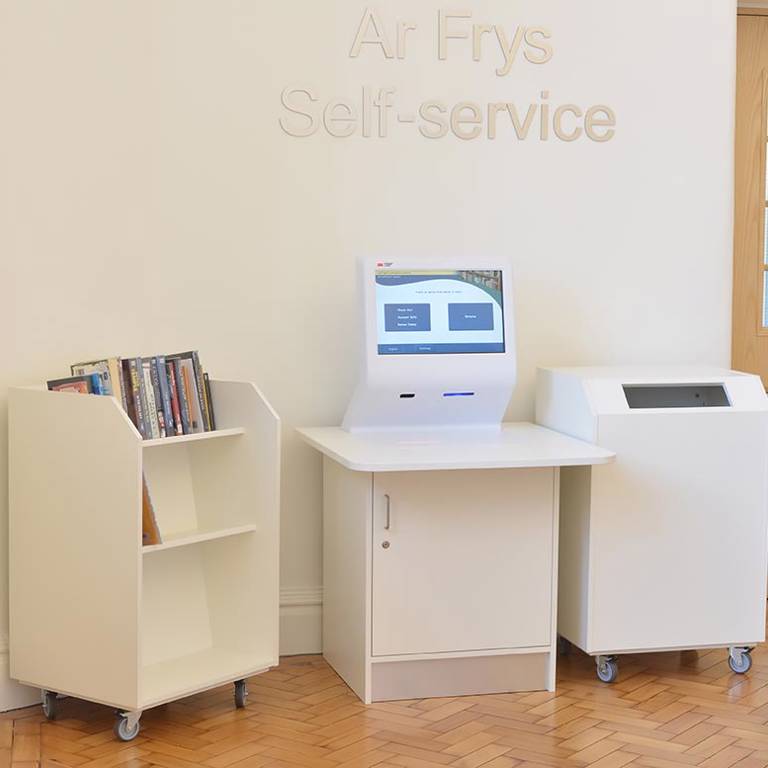 Returned and trapped books by self-service units, Llandudno Library