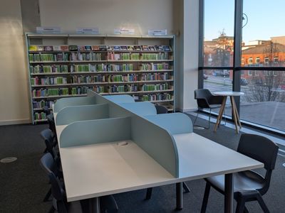 Oldham Library - individual study desks with power