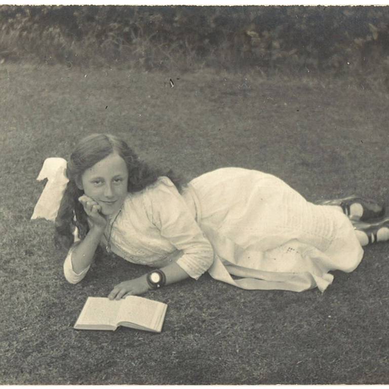 Young girl relaxed enjoying a book