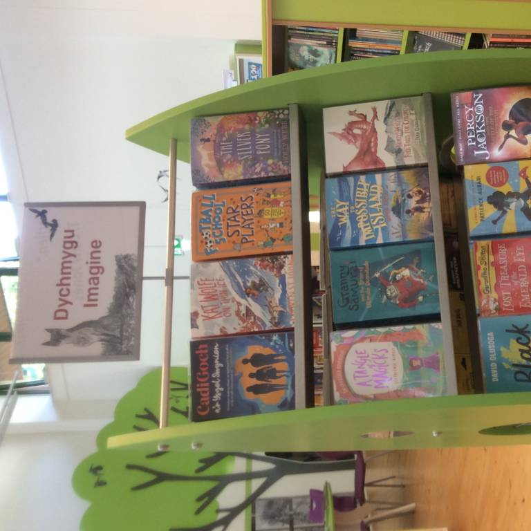 Rocket Pod book display in children’s