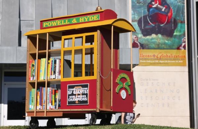 Pushing the book cart