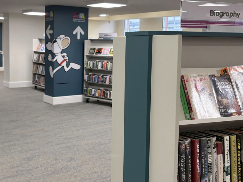 Directional signage on pillars