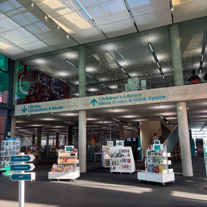 Shop units face entrance