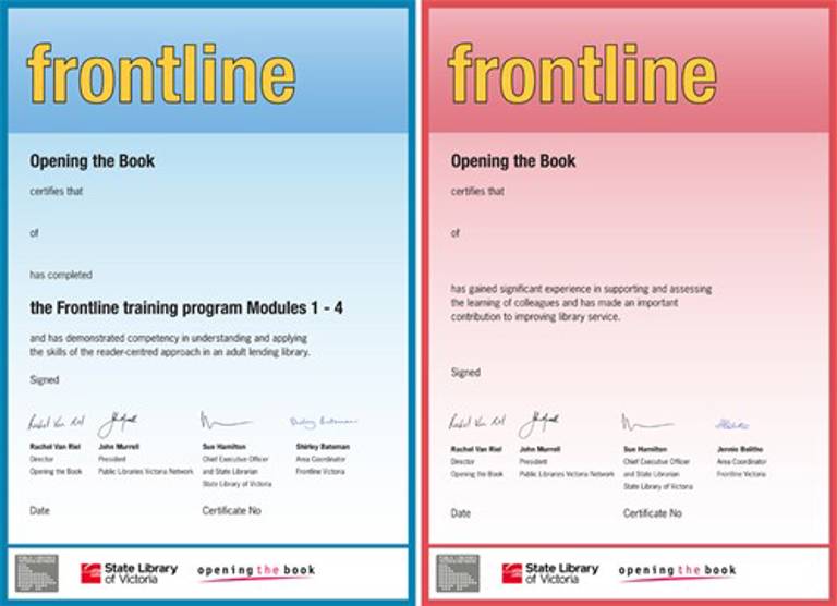 Frontline certificates