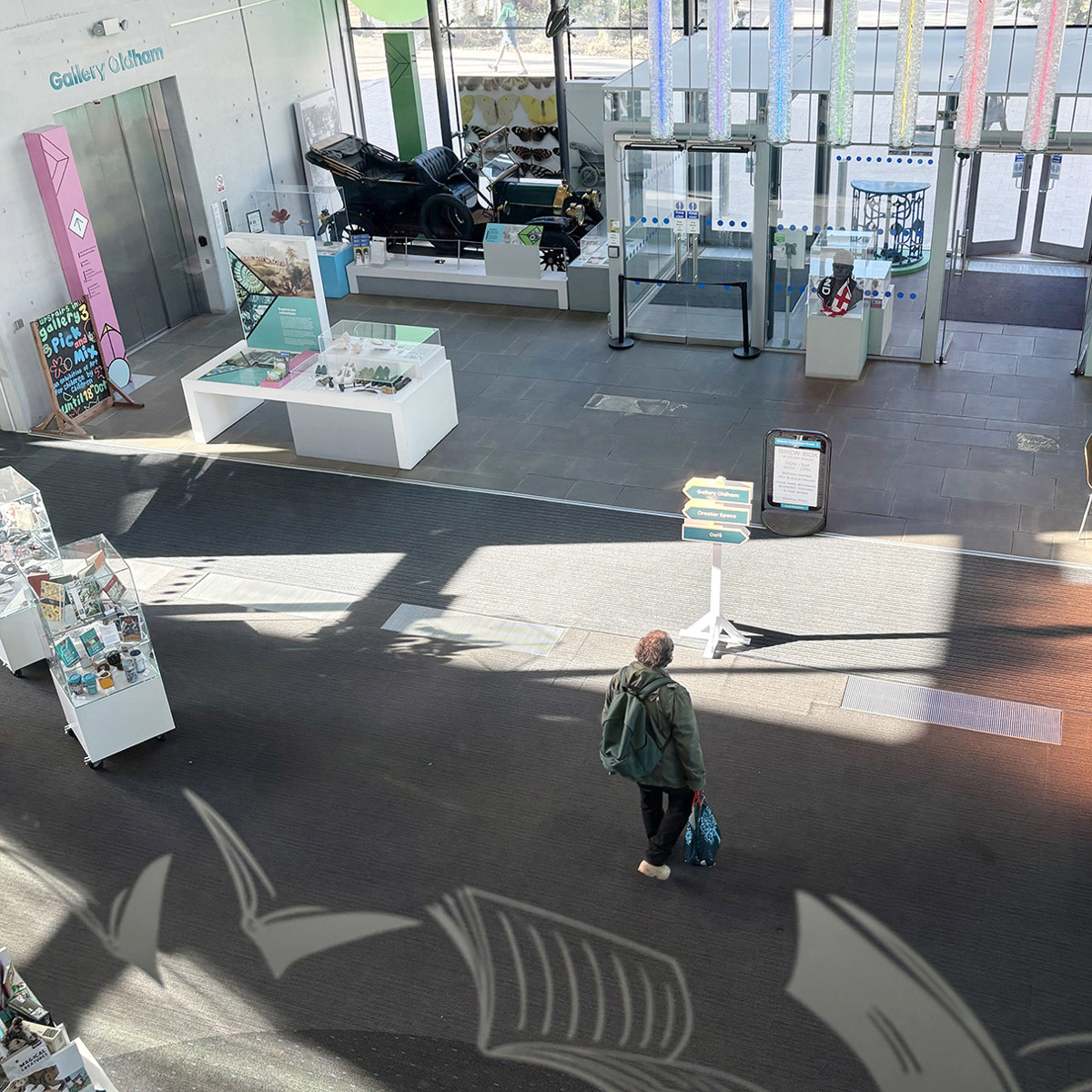 View of shop and museum from first floor