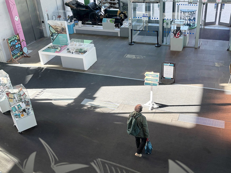 View of shop and museum from first floor