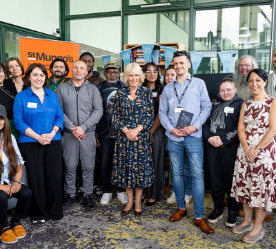 Staff and clients of St Mungo's with Her Majesty Queen Camilla