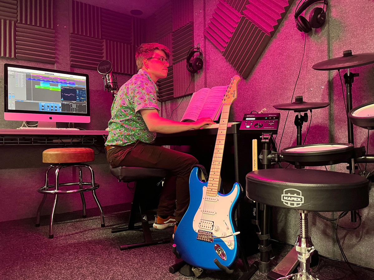  Making a recording - photo credit Leeds City Council