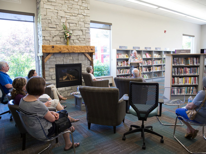 Small event near fireplace