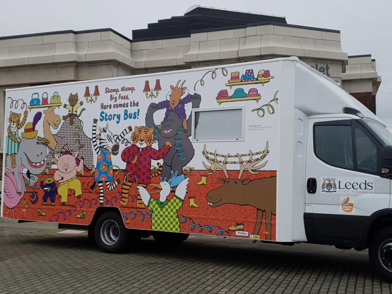 Leeds Story Bus Nick Sharratt graphics