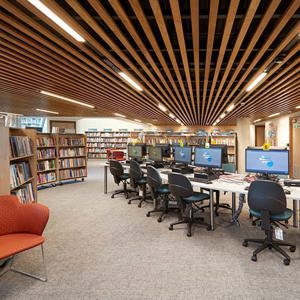 Curved computer desks - copyright BHB Architects 