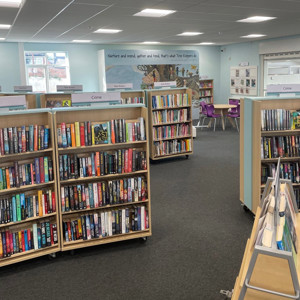 Birtley: View through with books in the eyeline