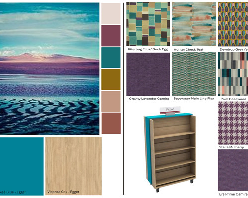 Turquoise Blue & Oak