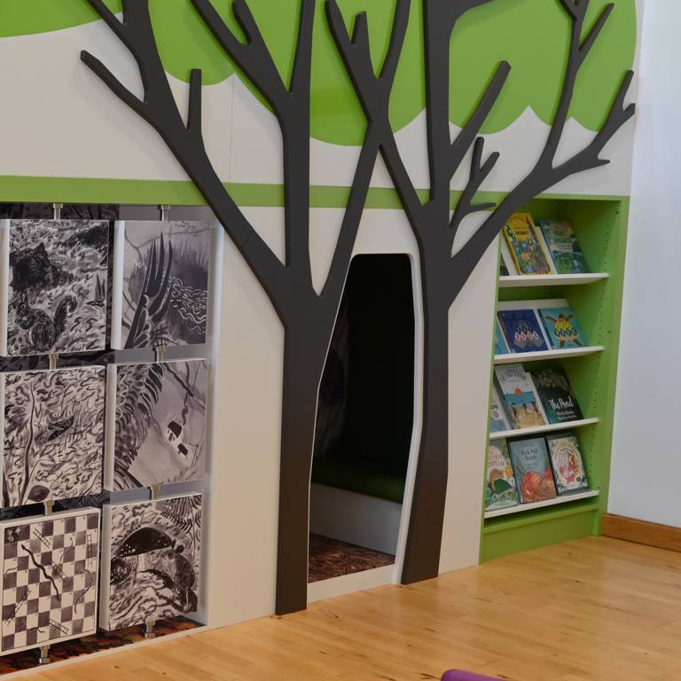 Children’s feature showing reading hideouts and graphics