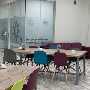 Privacy graphics on confidential pods celebrate Leeds business success